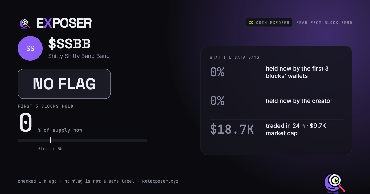 Coin Exposer card for $SSBB: NO FLAG